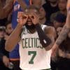 Jaylen Brown putting fake binoculars on